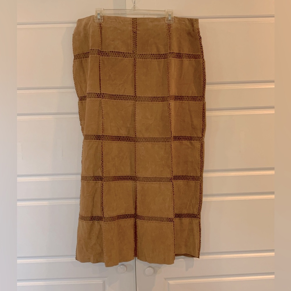 Margaret Godfrey suede patchwork skirt